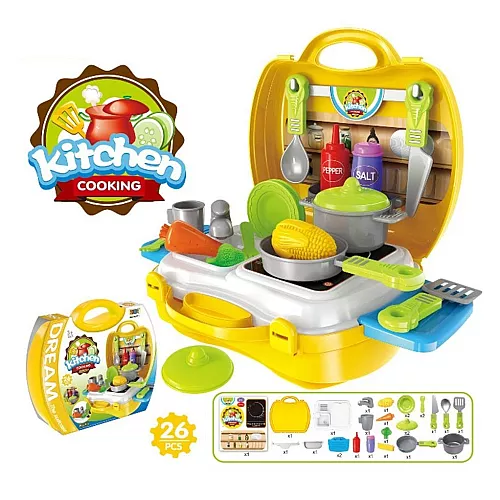 Развивающий игровой набор Кухня в чемоданчике (26 предметов) от Obetty