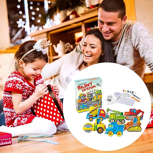 Набор для создания гипсовых магнитов Строительная техника от Obetty