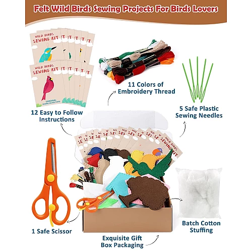 Набор для шитья из фетра Птицы от Obetty