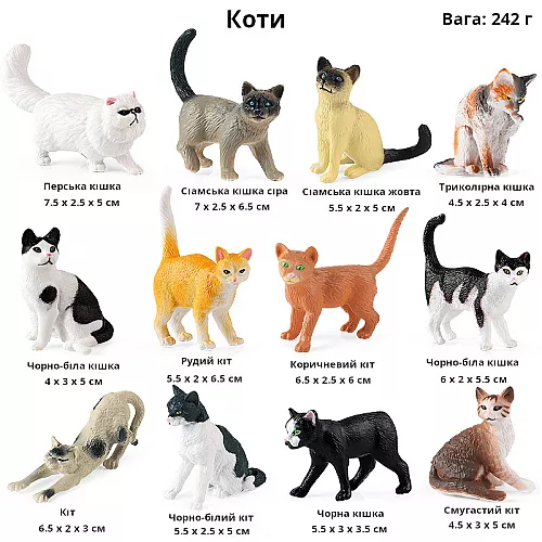 Развивающий набор фигурок Коты (12 шт) от Obetty Развивающий набор фигурок Коты (12 шт) от Obetty