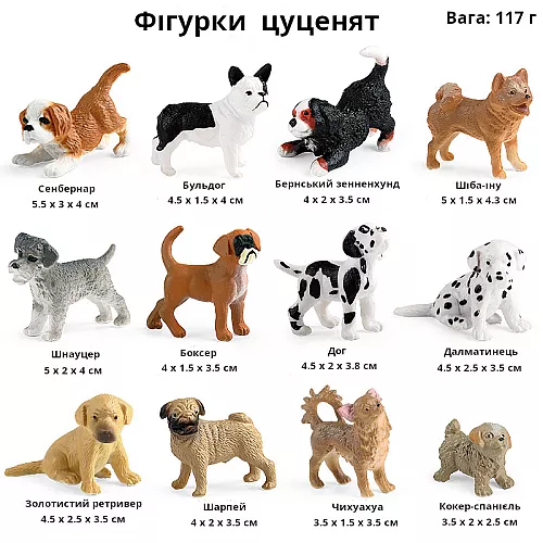 Розвиваючий набір фігурок Цуценята (12 шт) від Obetty Розвиваючий набір фігурок Цуценята (12 шт) від Obetty