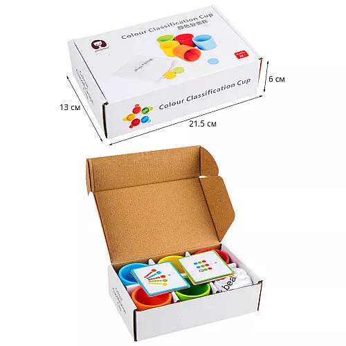 Набір для сортування та рахунку Різнокольорові чашки від Obetty