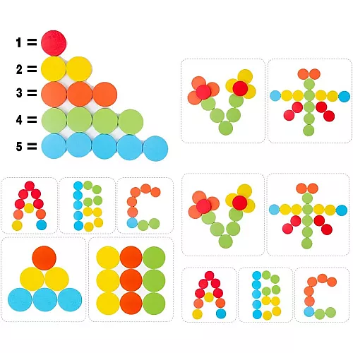 Набір для сортування та рахунку Різнокольорові чашки від Obetty
