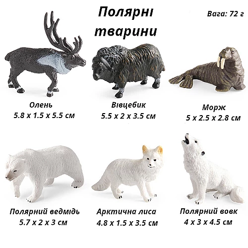 Ігровий набір фігурок Полярні тварини (6 шт) від Obetty