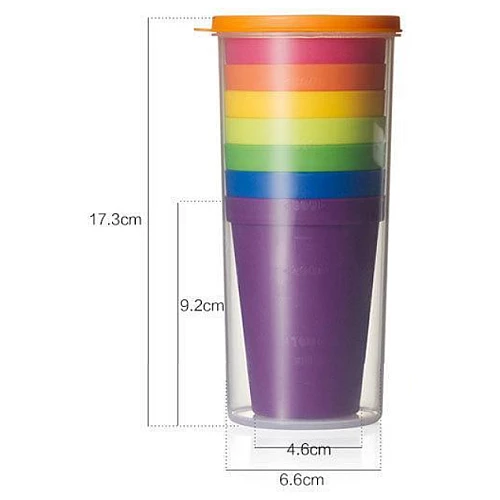 Набор для сортировки и счета Разноцветные чашки (6 шт) от Obetty