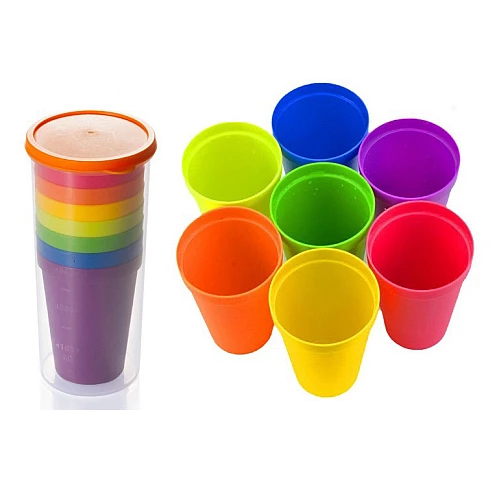 Набор для сортировки и счета Разноцветные чашки (6 шт) от Obetty