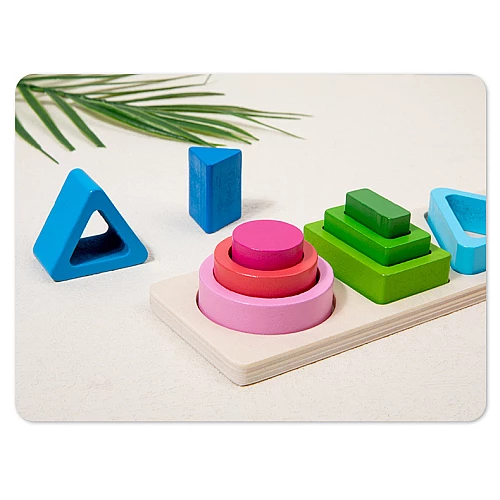 Развивающая игрушка Монтессори Разноцветные фигуры от Obetty