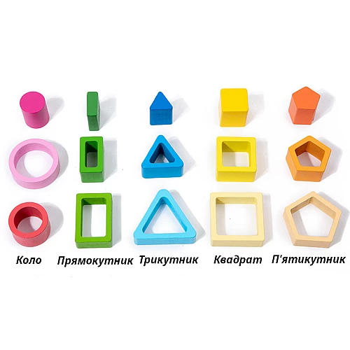 Развивающая игрушка Монтессори Разноцветные фигуры от Obetty