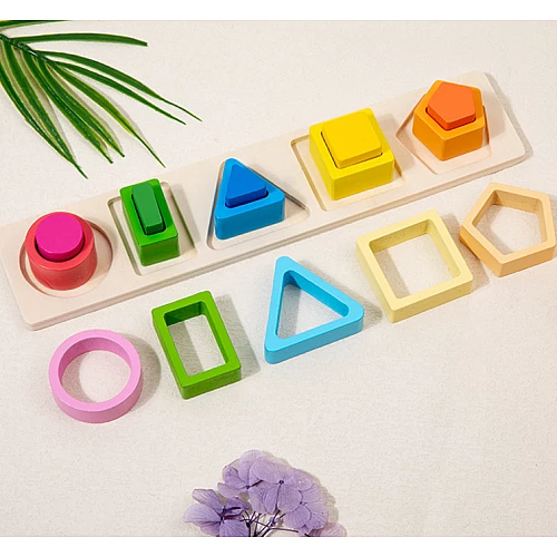 Развивающая игрушка Монтессори Разноцветные фигуры от Obetty