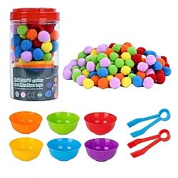 Набор для сортировки Разноцветные помпоны (80 шт) от Obetty