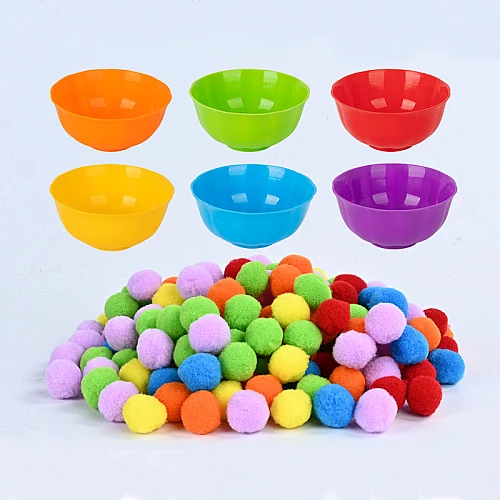 Набор для сортировки Разноцветные помпоны (80 шт) от Obetty