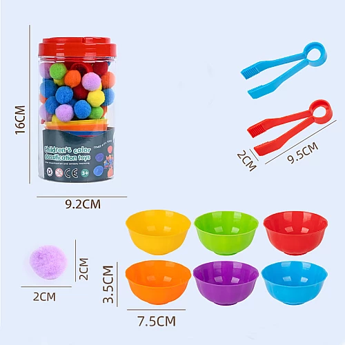 Набор для сортировки Разноцветные помпоны (80 шт) от Obetty