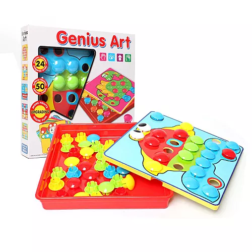 Розвиваюча мозаїка з великими фішками Genius Art (50 фішок / 12 панелей) від Obetty Розвиваюча мозаїка з великими фішками Genius Art (50 фішок / 12 панелей) від Obetty