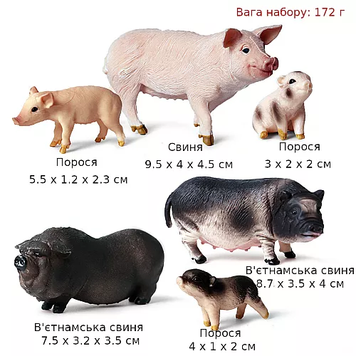 Развивающий набор фигурок Семья свиней (6 шт) от Obetty Развивающий набор фигурок Семья свиней (6 шт) от Obetty