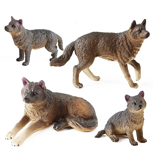 Набор фигурок Семья волков (4 шт) от Obetty