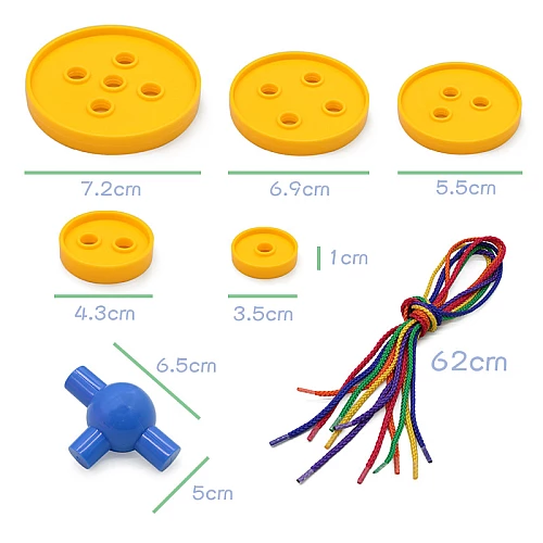 Развивающий набор шнуровка Пуговицы (42 элемента) от Obetty