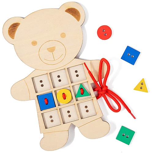 Розвиваюча іграшка шнурівка Ведмедик від Obetty
