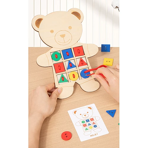 Розвиваюча іграшка шнурівка Ведмедик від Obetty