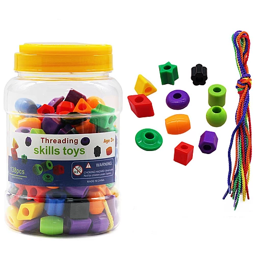 Розвиваючий набір шнурівка Бусини (138 шт) від Obetty