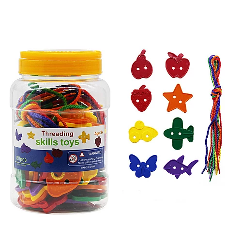 Розвиваючий набір шнурівка Фігури (60 шт) від Obetty