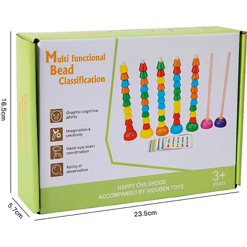 Розвиваючий сортер Різнокольорові намистини від Obetty