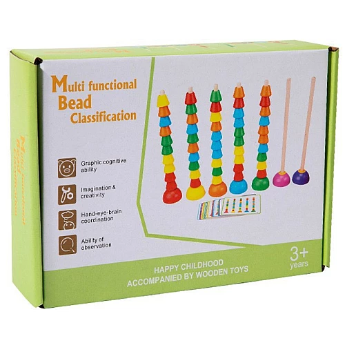 Розвиваючий сортер Різнокольорові намистини від Obetty