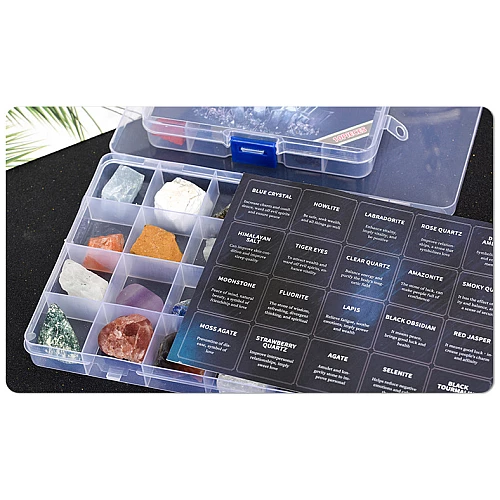 Науковий набір Колекція необроблених мінералів (24 камені) від Obetty