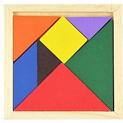 Дерев'яна головоломка Танграм 11,5*11,5 см від Obetty