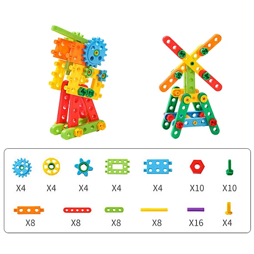 Розвиваючий STEM набір Веселе будівництво (92 деталі) від Obetty