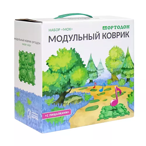 Набір тактильних модульних килимків з пищалками Мох (6 пазлів) від Ортодон Набір тактильних модульних килимків з пищалками Мох (6 пазлів) від Ортодон