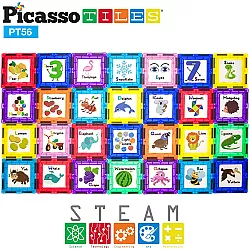 Развивающий STEM конструктор магнитные блоки (56 деталей) от PicassoTiles