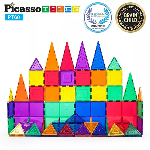 Будівельний набір Магнітні 3D блоки (60 шт) від PicassoTiles Будівельний набір Магнітні 3D блоки (60 шт) від PicassoTiles