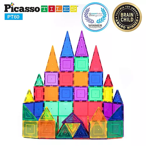 Будівельний набір Магнітні 3D блоки (60 шт) від PicassoTiles Будівельний набір Магнітні 3D блоки (60 шт) від PicassoTiles