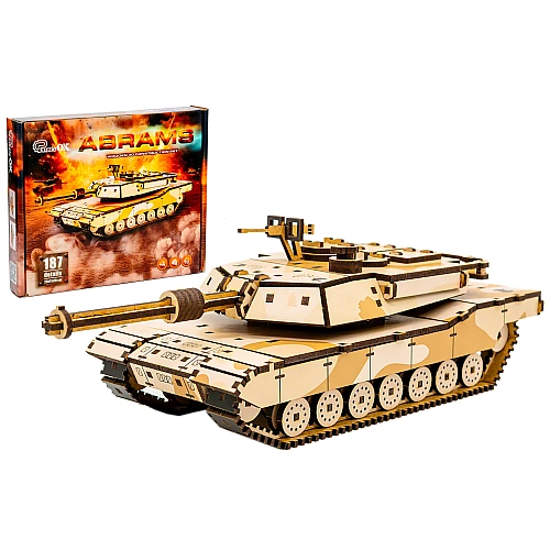 Дерев'яний 3D-конструктор Абрамс (187 деталей) від PuzzleOk