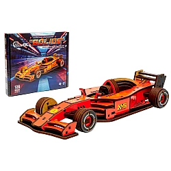 Дерев'яний 3D-конструктор Болід (126 деталей) від PuzzleOk