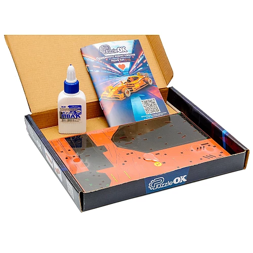 Деревянный 3D-конструктор Болид (126 деталей) от PuzzleOk