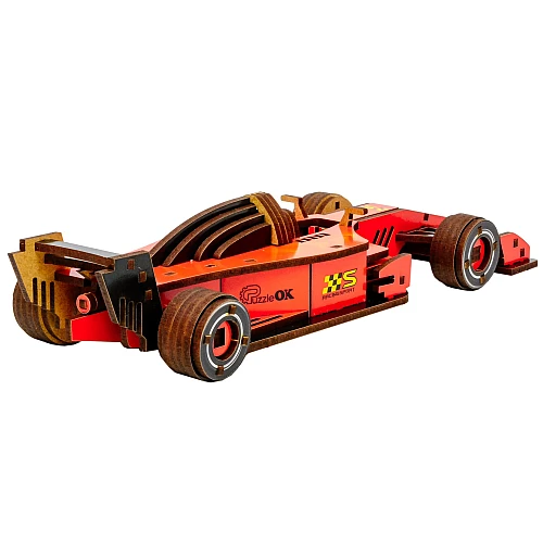 Деревянный 3D-конструктор Болид (126 деталей) от PuzzleOk