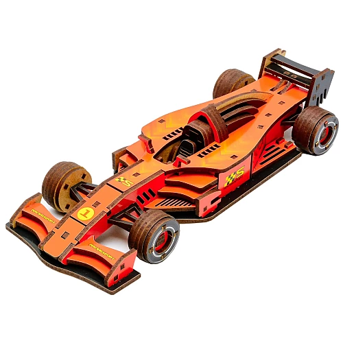 Деревянный 3D-конструктор Болид (126 деталей) от PuzzleOk