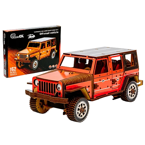 Дерев'яний 3D-конструктор Джип (162 деталі) від PuzzleOk