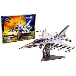 Дерев'яний 3D-конструктор F16 (79 деталей) від PuzzleOk