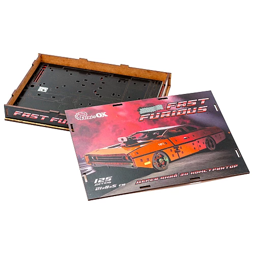 Дерев'яний 3D-конструктор Форсаж (125 деталей) від PuzzleOk