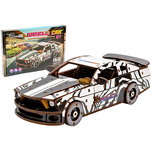 Дерев'яний 3D-конструктор Маскл-кар (162 деталі) від PuzzleOk