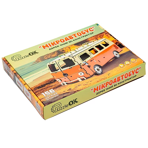 Деревянный 3D-конструктор Микроавтобус (156 деталей) от PuzzleOk