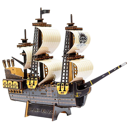 Дерев'яний 3D-конструктор Піратський корабель (196 деталей) від PuzzleOk