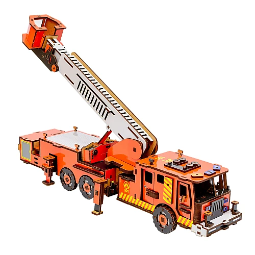 Деревянный 3D-конструктор Пожарная машина (318 деталей) от PuzzleOk