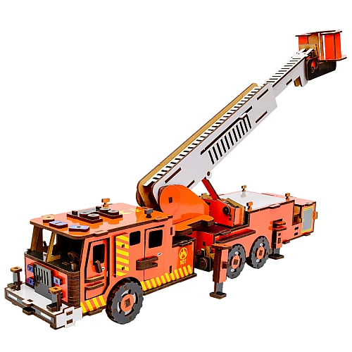 Деревянный 3D-конструктор Пожарная машина (318 деталей) от PuzzleOk