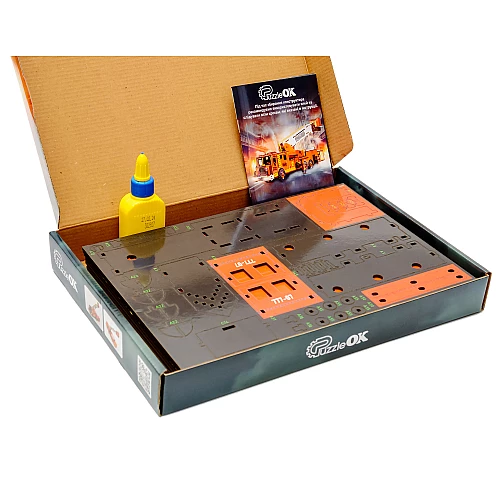 Деревянный 3D-конструктор Пожарная машина (318 деталей) от PuzzleOk