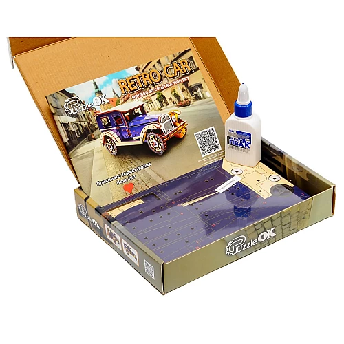 Дерев'яний 3D-конструктор Ретро автомобіль (140 деталей) від PuzzleOk