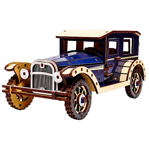 Дерев'яний 3D-конструктор Ретро автомобіль (140 деталей) від PuzzleOk