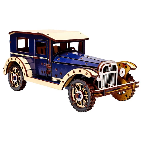 Дерев'яний 3D-конструктор Ретро автомобіль (140 деталей) від PuzzleOk